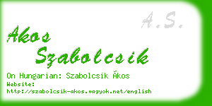 akos szabolcsik business card